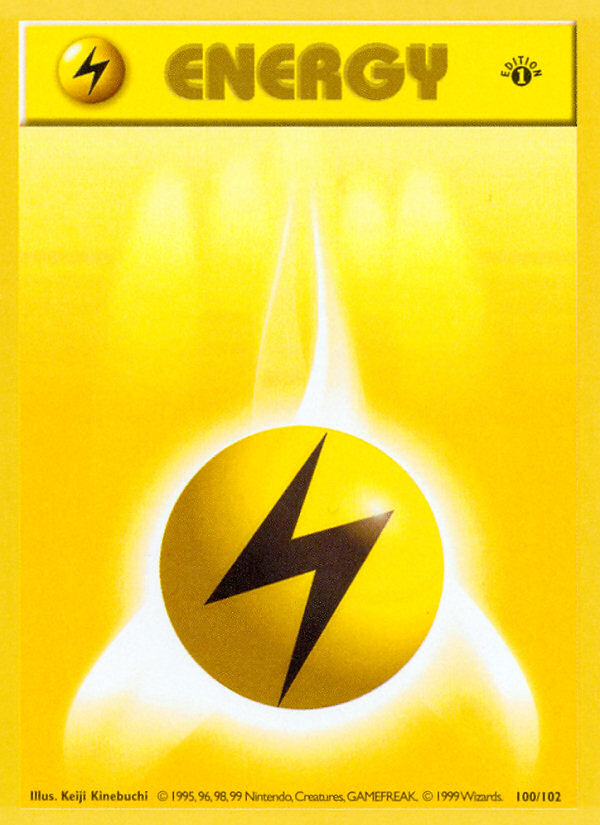 Lightning Energy — Base Set Pokémon Energy Card (1999)