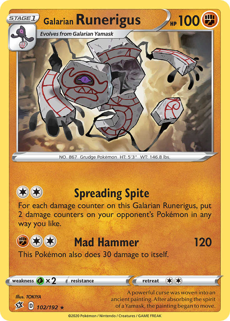 Galarian Runerigus — Rebel Clash Pokémon Card (102/192)