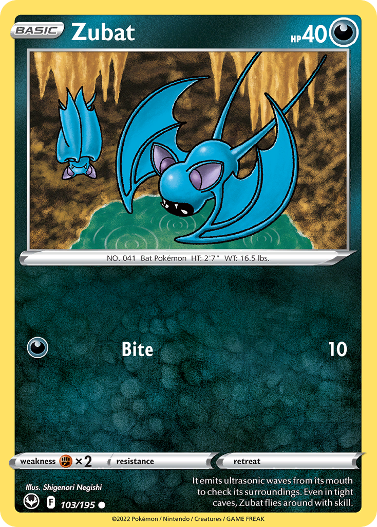 Zubat — Silver Tempest Pokémon Card (103/195)