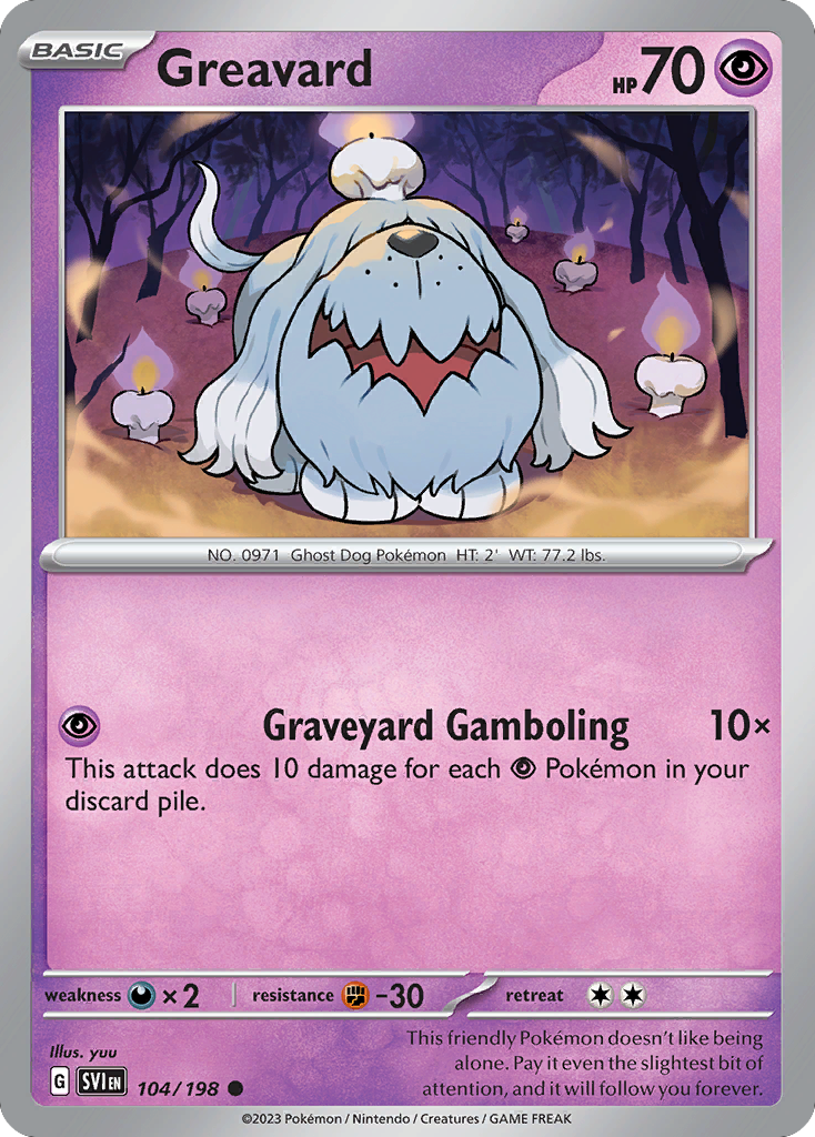 Greavard — Scarlet & Violet Pokémon Card (104/198)