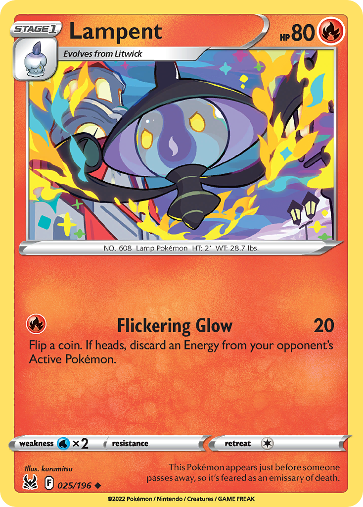 Lampent — Lost Origin Pokémon Card (025/196)