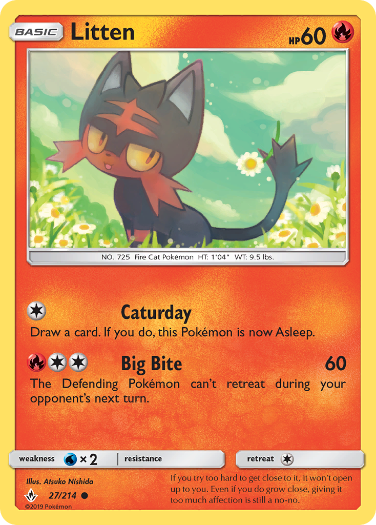 Litten — Unbroken Bonds Pokémon Card