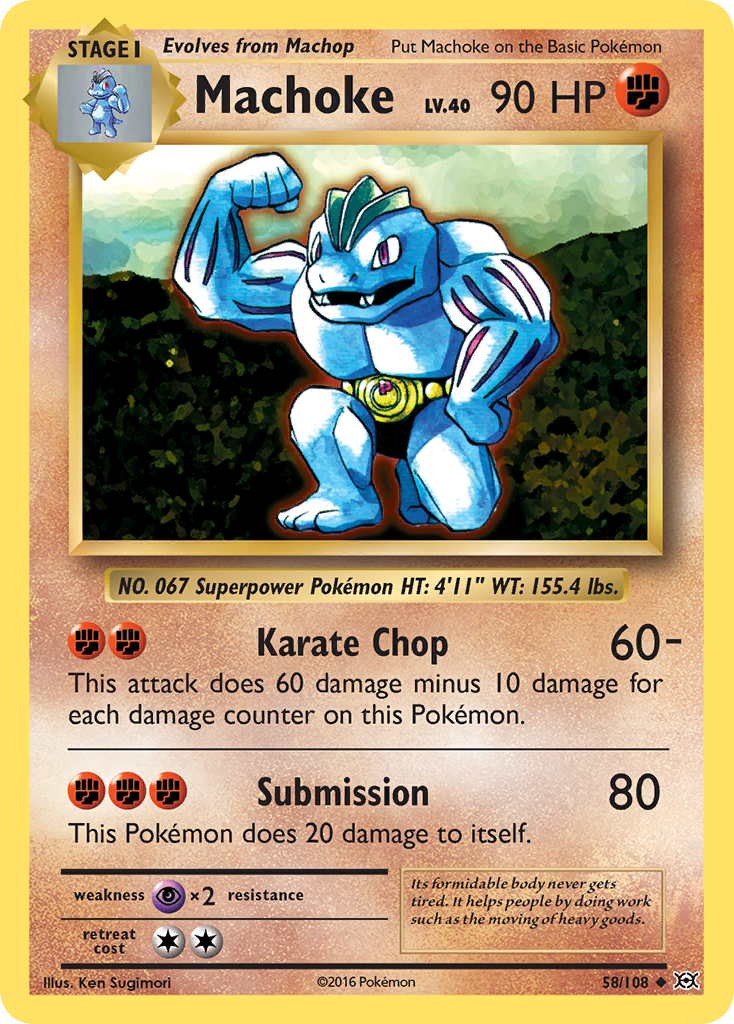 Machoke (Reverse Holo) — XY Evolutions Pokémon Card