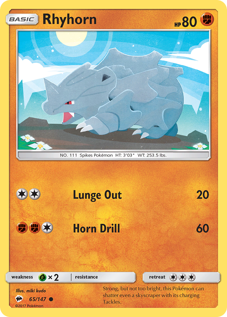 Rhyhorn — Burning Shadows Pokémon Card
