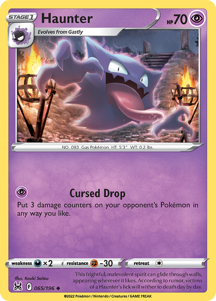 Haunter — Lost Origin Pokémon Card (065/196)