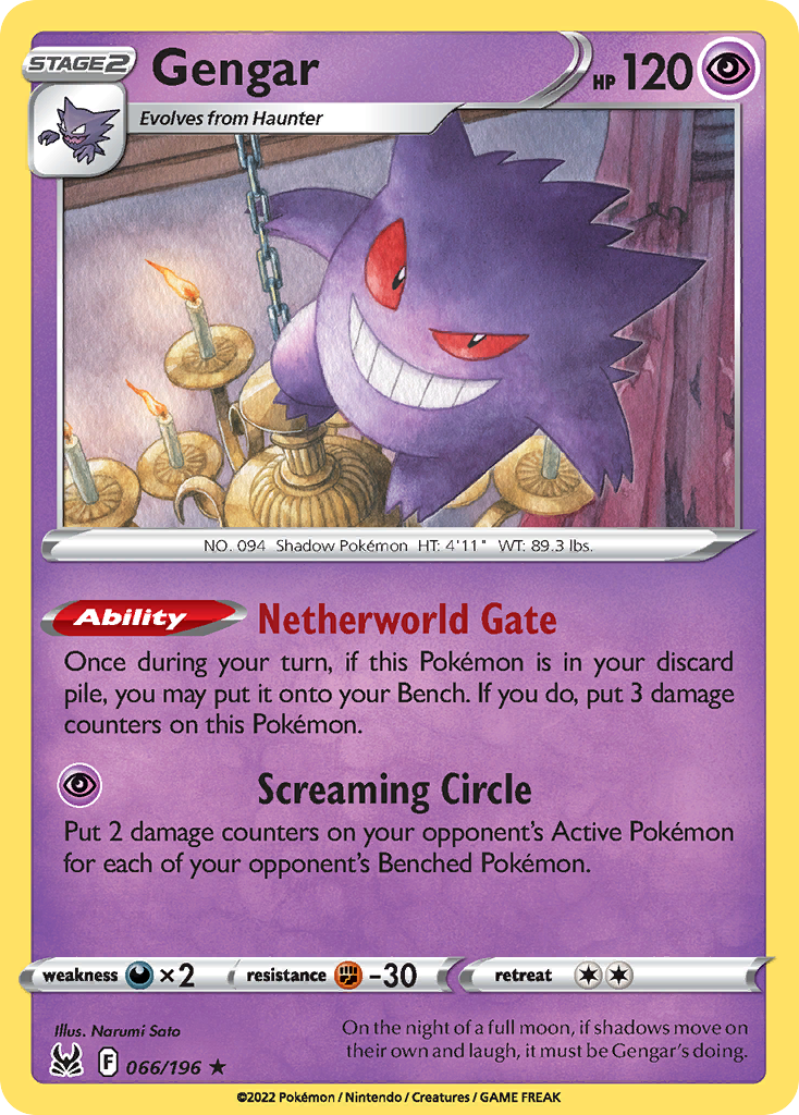 Gengar — Lost Origin Pokémon Card (066/196)