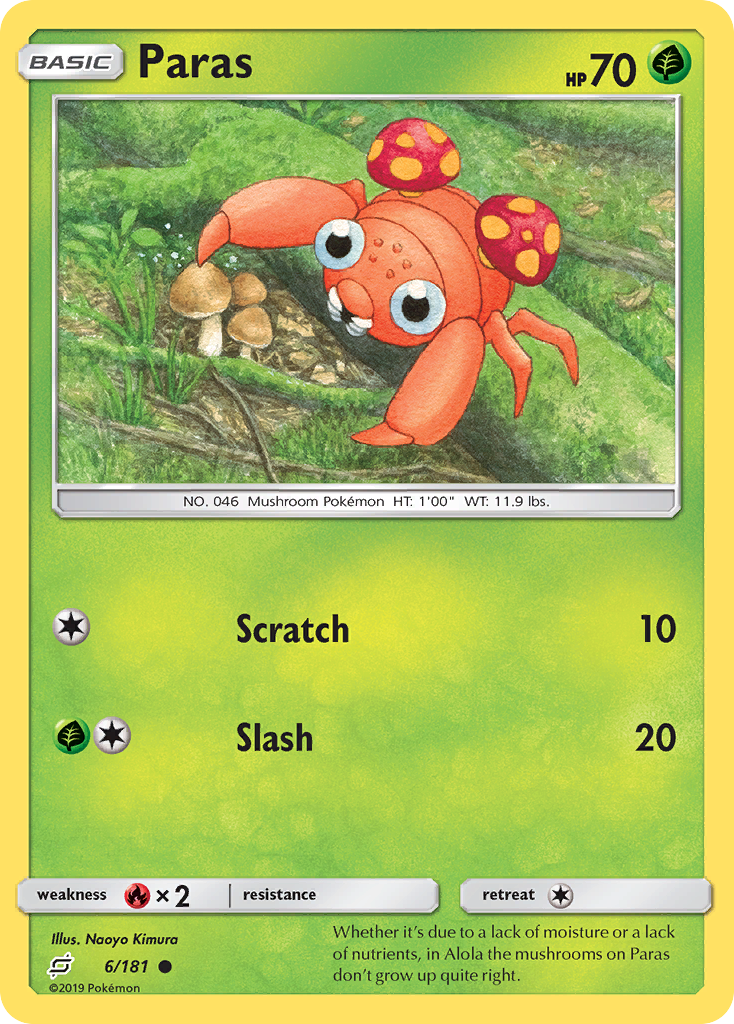 Paras — Team Up Pokémon Trainer Card