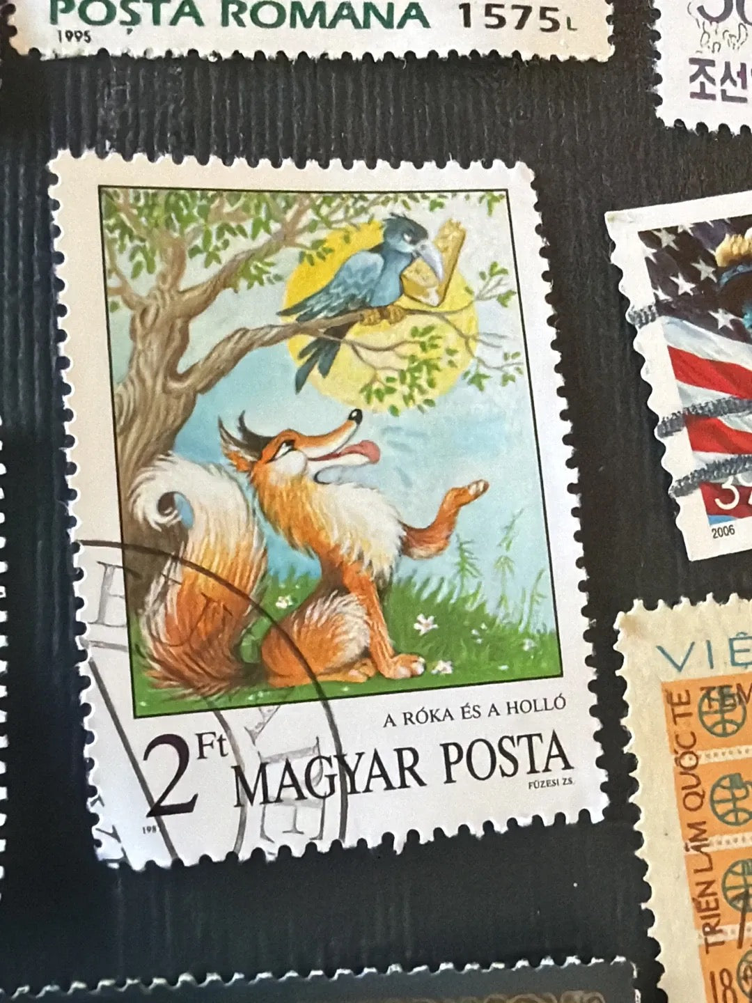 The Fox and the Crow Hungary Stamp 1988