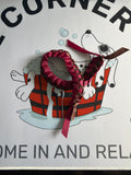 Ribbon Lanyard — Brown & Dark Rose
