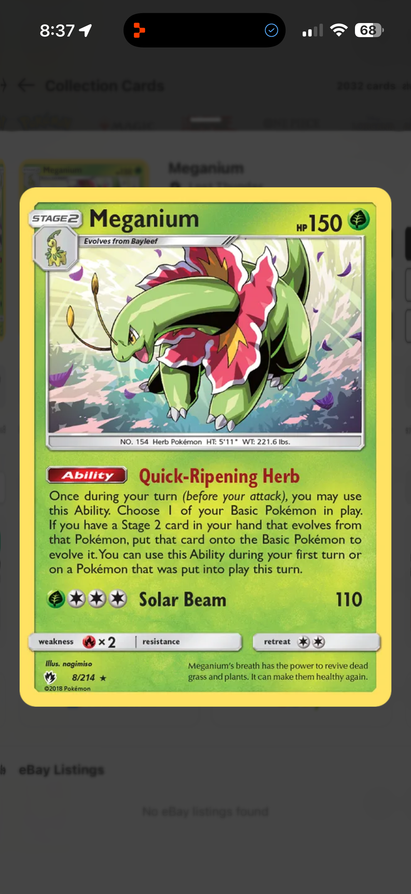 Meganium Holo — Lost Thunder (008/214)