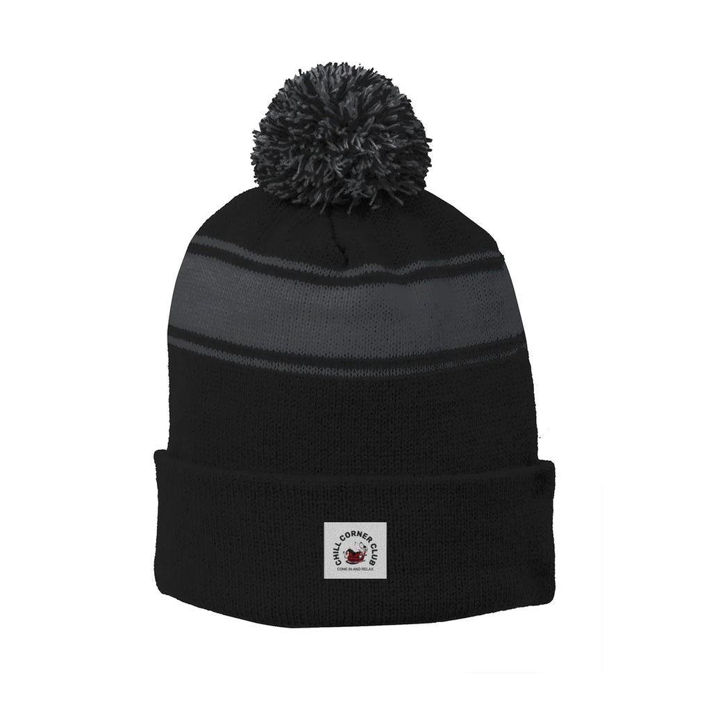 Sport-Tek® Stripe Pom Pom Beanie