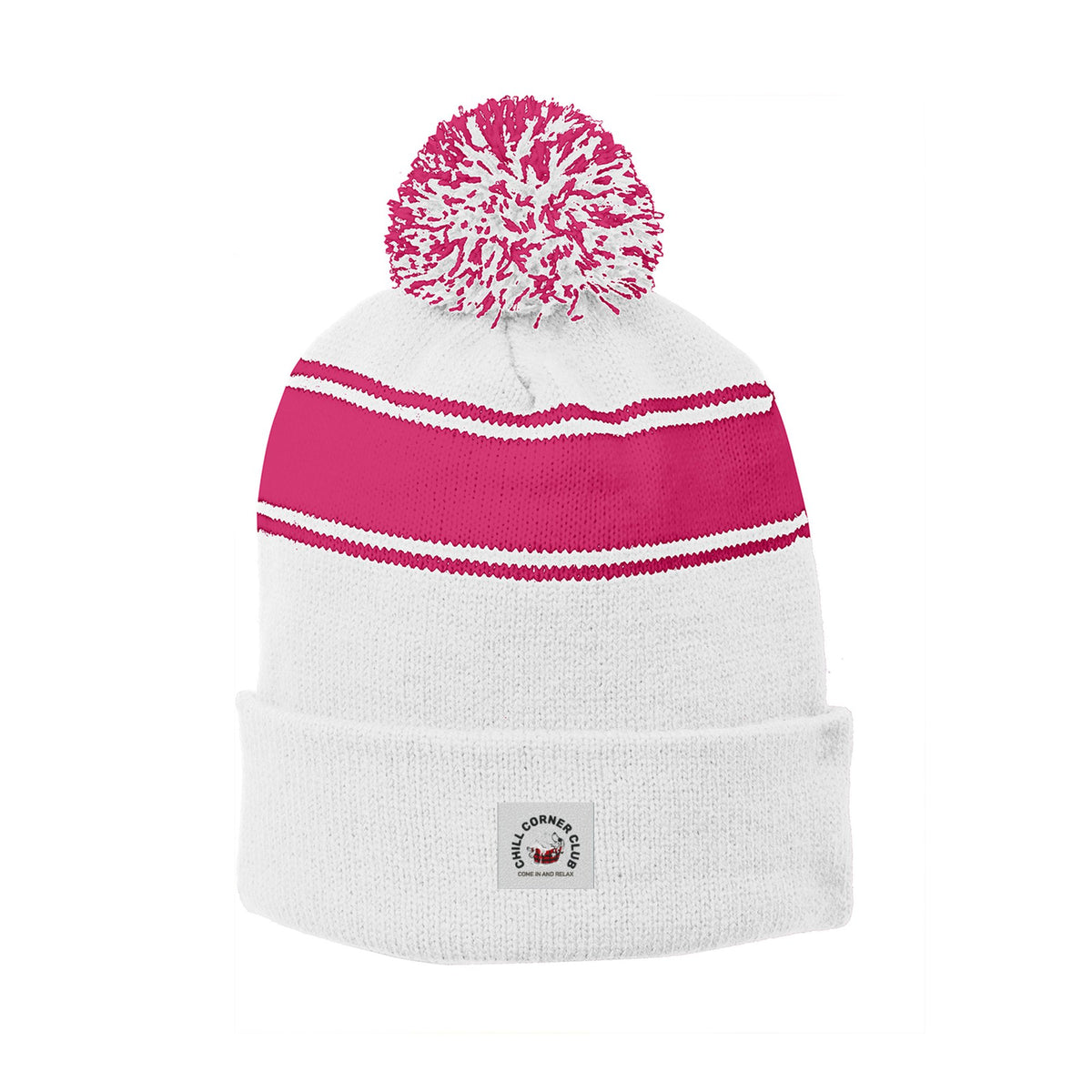 Sport-Tek® Stripe Pom Pom Beanie